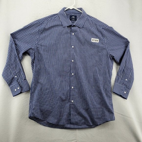 Dockers Shirt Men's Long Sleeve Casual Button Up Collared Plaid Blue Large - Picture 3 of 12
